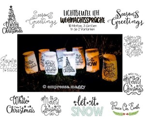 ITH Stickdatei - Lichtbeutel Weihnachts Sprüche